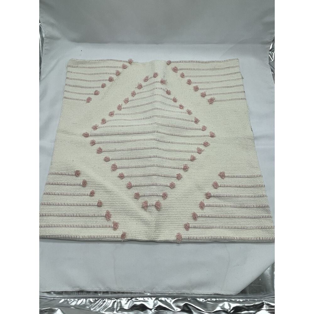 Pink And White Boho Pillow Case Cover